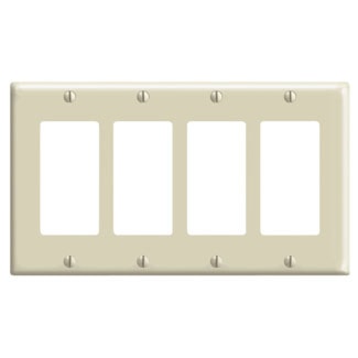 LEVITON 80412-I PLAQUE 4G DEC PLASTIVOIRE