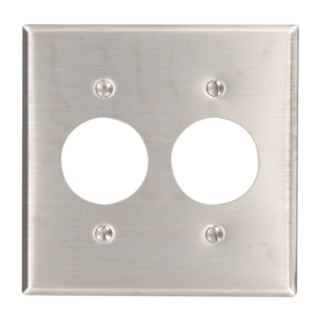 LEVITON 84052-40 PLATE 2G RECEIPT SS 