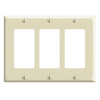 LEVITON 80411-I PLATE 3G DEC PLASTIVOIRE 