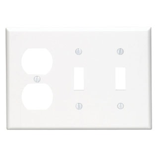 LEVITON 88021 PLATE 3G 2INTERR DUPLEXWHITE 