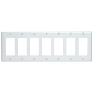 LEVITON 80407-W PLATE 7G DEC WHITE 
