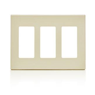 LEVITON 80311-ST 3G DECORA SCREWLESS PLATE LIGHT ALMOND 