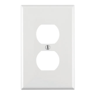 LEVITON PJ8-W PLATE 1G DUPLEX MEDIUMPLAST WHITE 