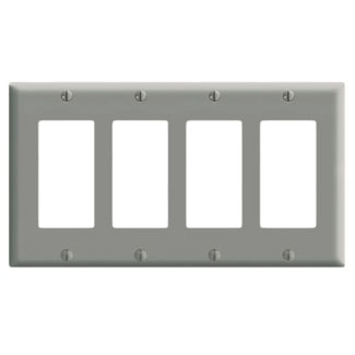 LEVITON 80412-GY PLATE 4G DEC PLAST GRAY 