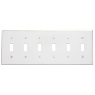 LEVITON 88036 PLATE 6G INTERR PLASTWHITE 