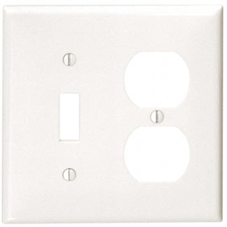 LEVITON 80705-W PLATE 2G INTERR RECPLAST NYLON WHITE 