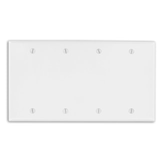 LEVITON 88064 4-Gang Wall Plate, 4-Gang, Standard White 
