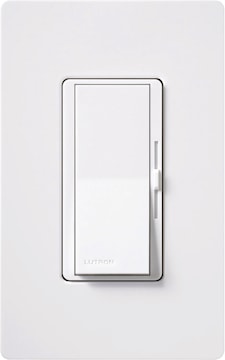 Gradateur Diva unipolaire/3 voies 120V, compatible avec lampe CFL/DEL 150W ou halogène/incandescente 600W - Blanc