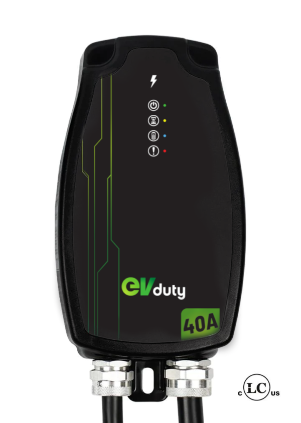 Borne de recharge portable EVduty-50 (40A) pour véhicule électrique, fiche NEMA 14-50P